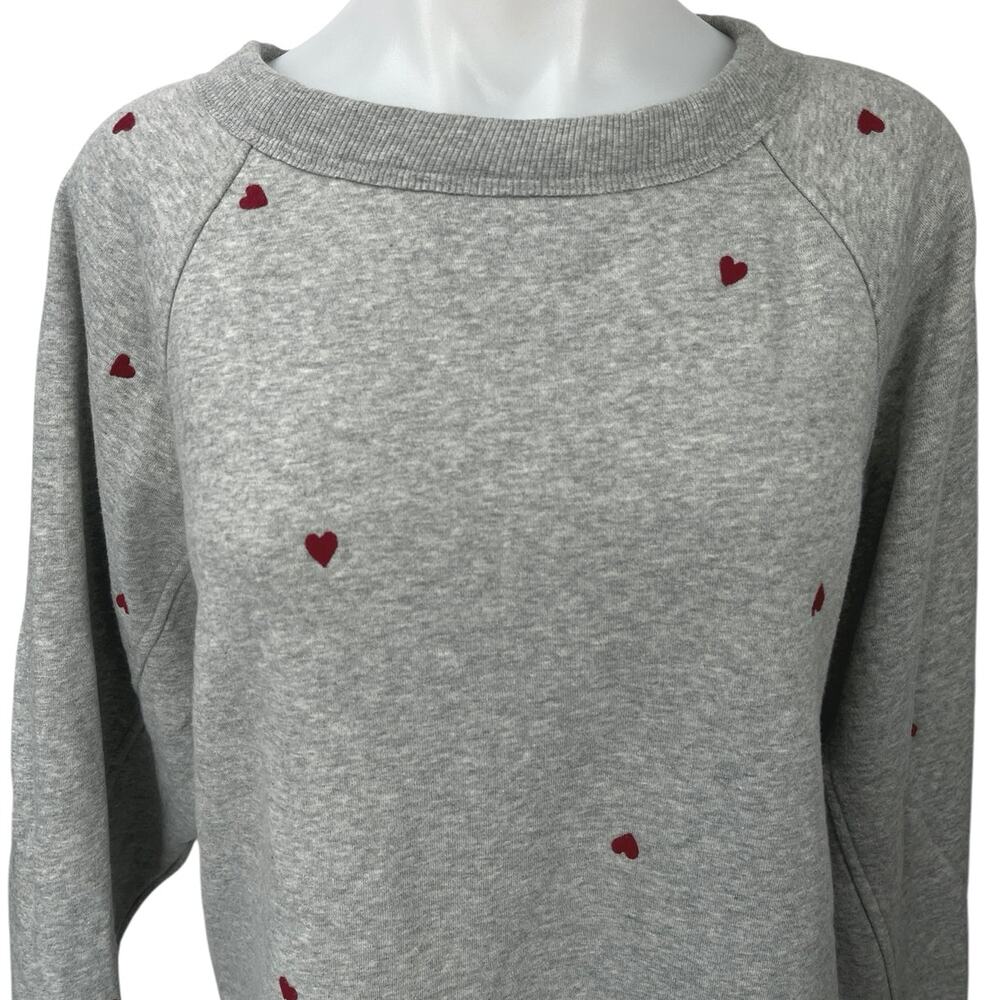 Universal Thread Gray Red Hearts Print Fleece Coz… - image 3